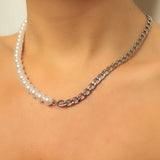 Modern Pearl Necklace for Men - Stainless Steel