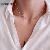 Women's Pearl Collarbone Chain Necklace