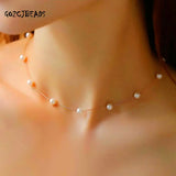 Women's Pearl Collarbone Chain Necklace