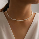 Pearl Bead Chain Necklace Jewelry for Man Women Party