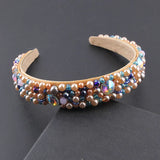 Baroque Rhinestone Pearl Headband Wedding Hair Accessories