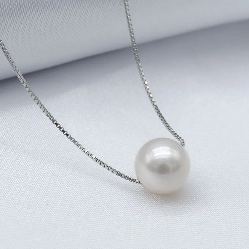 Freshwater Pearl Pendant Necklace 8-9mm Silver Gift