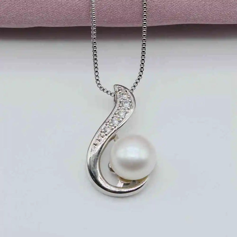 Pearl Pendant Necklace Freshwater Pearl Silver Necklace Girl Pendant Necklace