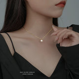 Pearl Pendant Necklace Women Clavicle Chain Choker S925 Silver Jewelry