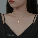 Pearl Pendant Necklace Women Clavicle Chain Choker S925 Silver Jewelry