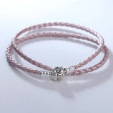 Pink Leather Bracelet for Charms & Beads DIY Jewelry Making