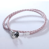 Pink Leather Bracelet for Charms & Beads DIY Jewelry Making