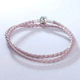 Pink Leather Bracelet for Charms & Beads DIY Jewelry Making