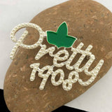 Pearl Initial Brooch Pins for Women Girls