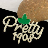 Pearl Initial Brooch Pins for Women Girls