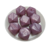 Pearl Purple Hexagon Silicone Bead 14mm for Keychain Bracelet Necklace
