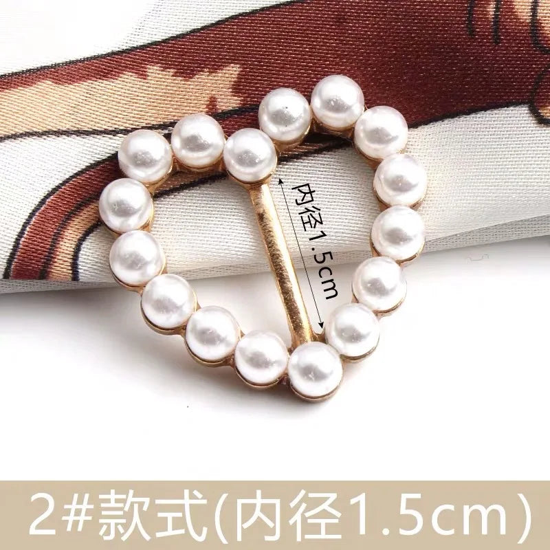 Pearl Rhinestone Adjustable Buckles for Women's Shirt Sweater