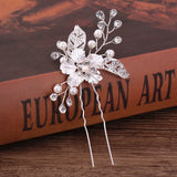 Pearl Rhinestone Hairpins Silver Bridal Hair Pins Wedding Accessories