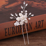 Pearl Rhinestone Hairpins Silver Bridal Hair Pins Wedding Accessories