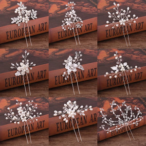 Pearl Rhinestone Hairpins Silver Bridal Hair Pins Wedding Accessories