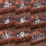 Pearl Rhinestone Hairpins Silver Bridal Hair Pins Wedding Accessories