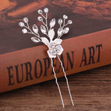 Pearl Rhinestone Hairpins Silver Bridal Hair Pins Wedding Accessories
