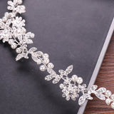Floral Leaf Bride Pearl Headband Wedding Hair Accessory