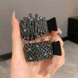 Pearl Rhinestone Metal Hair Clip Small Diamond Hairpins High Ponytail Holder