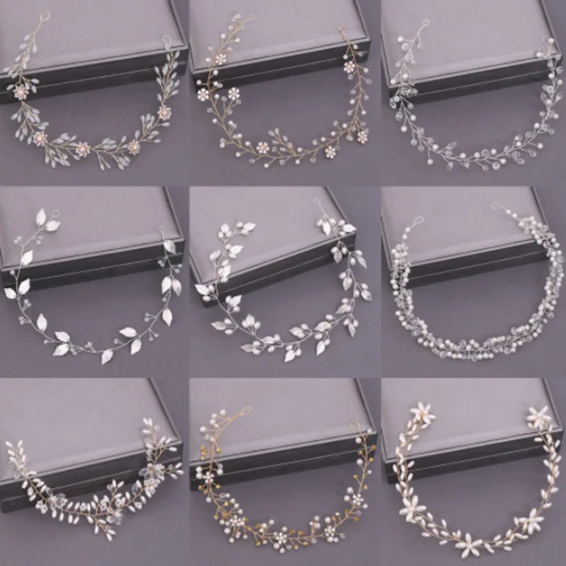 Pearl Rhinestone Women Headband Wedding Hair Accessories For Women Bride Tiara