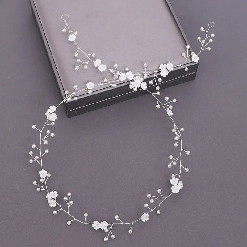 Pearl Rhinestone Women Headband Wedding Hair Accessories For Women Bride Tiara