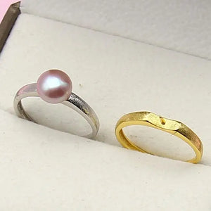 Adjustable Pearl Ring Sets, Silver Ring Findings for Akoya Pearls
