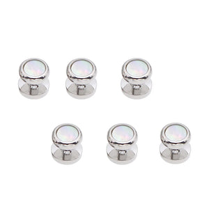 Pearl Shell Brass Cufflinks Mens Tuxedo Shirt Stud Cuff Links