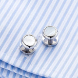 Pearl Shell Brass Cufflinks Mens Tuxedo Shirt Stud Cuff Links