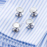 Pearl Shell Brass Cufflinks Mens Tuxedo Shirt Stud Cuff Links