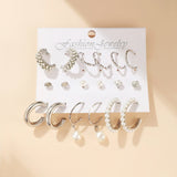 Boho Vintage Geometric Stud Earrings Set Heart Jewelry