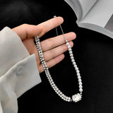 Rhinestone Geometric Necklace Choker for Women