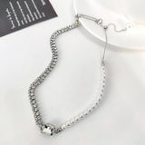 Rhinestone Geometric Necklace Choker for Women