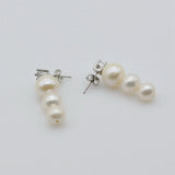 Natural Pearl Sterling Silver Stud Earrings