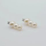 Natural Pearl Sterling Silver Stud Earrings