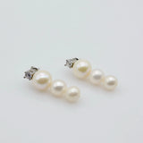 Natural Pearl Sterling Silver Stud Earrings