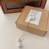 Pearl Sweater Chain Necklace Long Tassel Party Jewelry