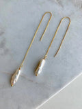 Pearl Threader Earrings - Chain Earrings