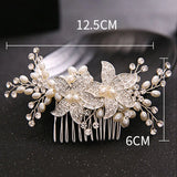 Bridal Headdress Floral Metal Crystal Hairpin Clip Wedding Hair Ornament