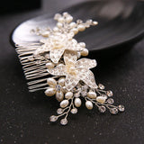 Bridal Headdress Floral Metal Crystal Hairpin Clip Wedding Hair Ornament