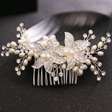 Bridal Headdress Floral Metal Crystal Hairpin Clip Wedding Hair Ornament