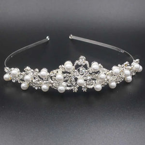 Pearl Tiara Crown Bridal Hair Accessory Wedding Head Jewelry