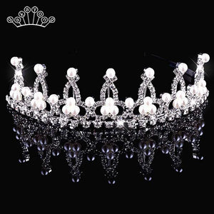 Pearl Tiara Crown Bridal Hair Accessory Wedding Head Jewelry