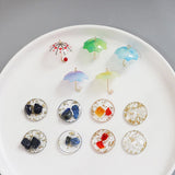 10pcs Pearl Umbrellas Resin Foil Pendant DIY Hand Ear Accessories