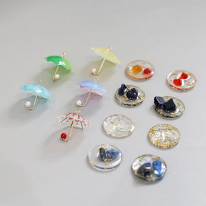 10pcs Pearl Umbrellas Resin Foil Pendant DIY Hand Ear Accessories