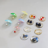 10pcs Pearl Umbrellas Resin Foil Pendant DIY Hand Ear Accessories