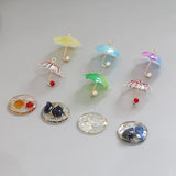 10pcs Pearl Umbrellas Resin Foil Pendant DIY Hand Ear Accessories