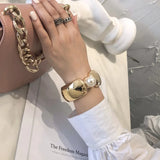 Pearl Wide Cuff Bracelet Minimalist Bangle
