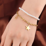 Stainless Steel Butterfly Heart Charm Bracelet for Women