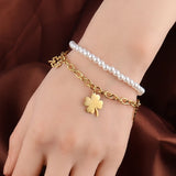 Stainless Steel Butterfly Heart Charm Bracelet for Women