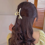 Pearl Zircon Fishtail Hairpin Clip High-End Hair Accessories